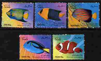 Iran 2010 Fish perf set of 5 unmounted mint , stamps on fish