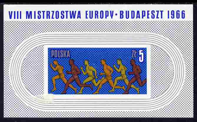 Poland 1966 European Athletic Championships imperf m/sheet unmounted mint, SG MS 1667, stamps on sport, stamps on running, stamps on athletics