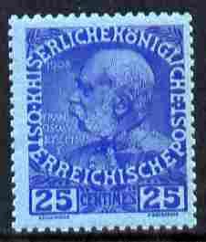Austro-Hungarian Post Offices in the Turkish Empire 1914 60th Anniversary 25c ultramarine on blue unmounted mint SG F24, stamps on 
