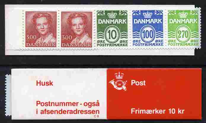Denmark 1988 Numerals & Margrethe 10kr booklet complete & fine SG SB 122, stamps on xxx