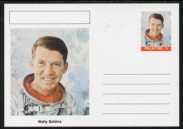 Palatine (Fantasy) Personalities - Wally Schirra (astronaut) postal stationery card unused and fine, stamps on , stamps on  stamps on personalities, stamps on  stamps on space, stamps on  stamps on 