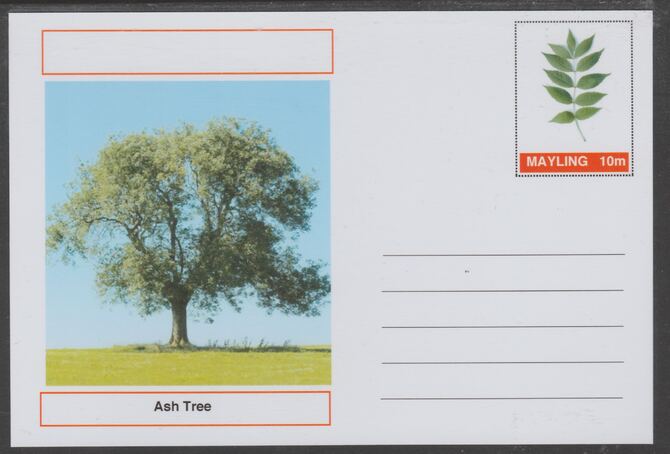 Mayling (Fantasy) Trees - Ash - glossy postal stationery card unused and fine, stamps on trees