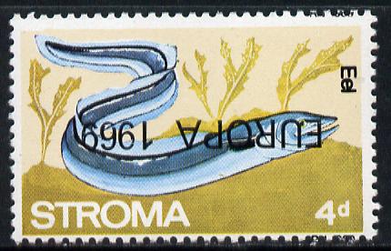 Stroma 1969 Fish 4d (Eel) perf single with 'Europa 1969' opt inverted unmounted mint*, stamps on fish     marine-life   europa