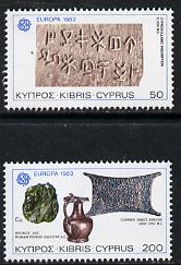 Cyprus 1983 Europa set of 2 (Relics). SG 602-03*, stamps on europa     archaeology