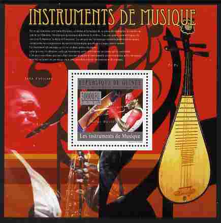 Guinea - Conakry 2010 Musical Instruments perf m/sheet (Miles Davis) unmounted mint, stamps on music, stamps on musical instruments, stamps on jazz, stamps on personalities, stamps on 