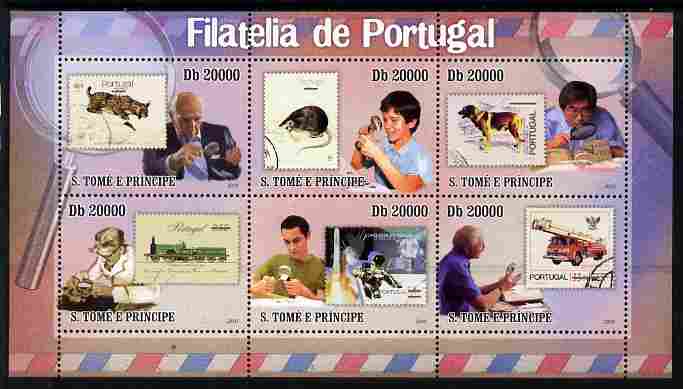 St Thomas & Prince Islands 2010 Stamp On Stamp - Stamps of Portugal perf sheetlet containing 6 values unmounted mint, stamps on , stamps on  stamps on stamponstamp, stamps on  stamps on stamp on stamp, stamps on  stamps on animals, stamps on  stamps on fire, stamps on  stamps on railways, stamps on  stamps on space