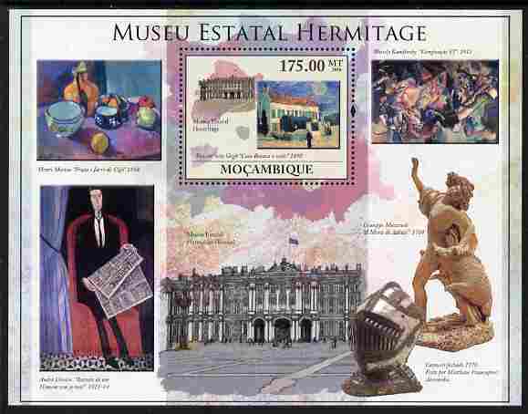 Mozambique 2010 The State Hermitage Museum perf m/sheet unmounted mint, stamps on arts, stamps on van gogh, stamps on  matisse, stamps on statues