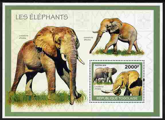 Togo 2010 Elephants perf m/sheet unmounted mint, stamps on animals, stamps on elephants
