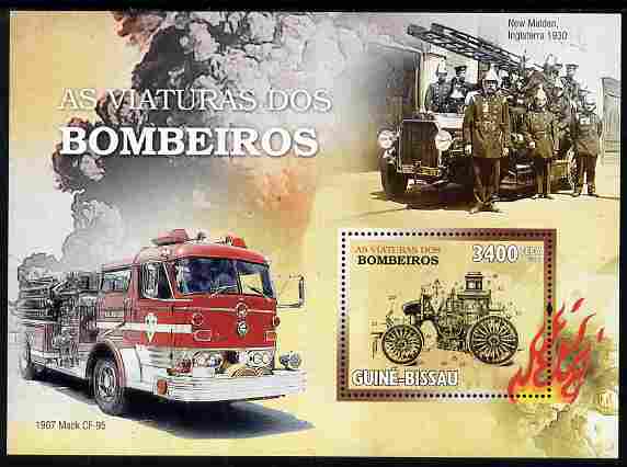 Guinea - Bissau 2010 Fire Engines perf m/sheet unmounted mint , stamps on , stamps on  stamps on fire