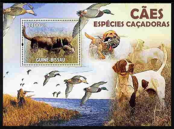 Guinea - Bissau 2010 Hunting Dogs perf m/sheet unmounted mint , stamps on dogs, stamps on hunting, stamps on ducks