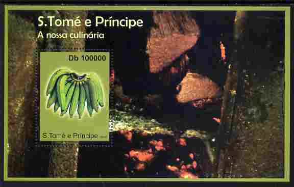 St Thomas & Prince Islands 2010 Fruit ofSt Thomas #1 perf m/sheet unmounted mint , stamps on fruit, stamps on food, stamps on bananas