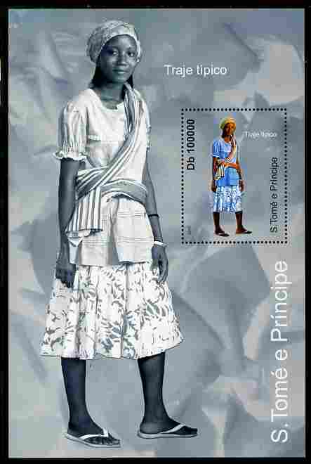 St Thomas & Prince Islands 2010 Culture ofSt Thomas - Costumes #3 perf m/sheet unmounted mint , stamps on arts, stamps on costumes, stamps on 