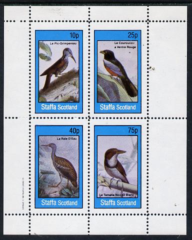 Staffa 1982 Birds #18 (Woodpecker, Kingfisher, etc) perf  set of 4 values (10p to 75p) unmounted mint, stamps on birds   kingfisher    woodpecker