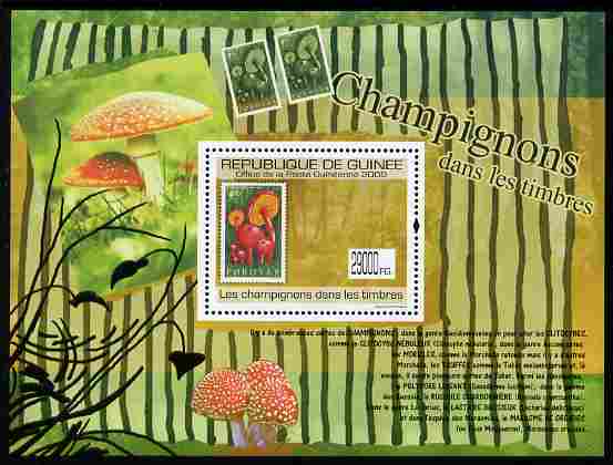 Guinea - Conakry 2009 Stamp on Stamp - Fungi perf m/sheet unmounted mint, stamps on stamponstamp, stamps on stamp on stamp, stamps on fungi