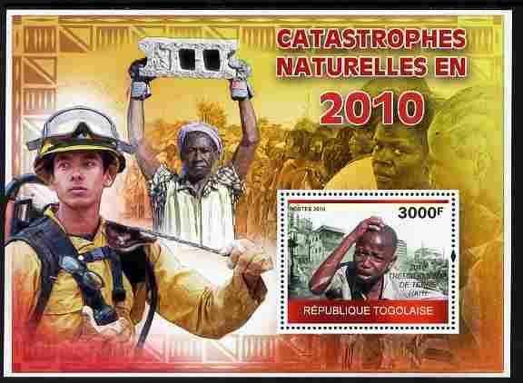 Togo 2010 Natural Disasters in 2010 perf m/sheet unmounted mint Michel BL 526, stamps on disasters, stamps on rescue