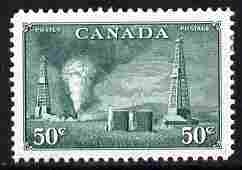 Canada 1950 Oil Wells 50c mounted mint well centred SG 431, stamps on , stamps on  stamps on canada 1950 oil wells 50c mounted mint well centred sg 431