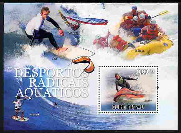 Guinea - Bissau 2010 Extreme Water Sports perf s/sheet unmounted mint , stamps on sport, stamps on surfing, stamps on windsurfing