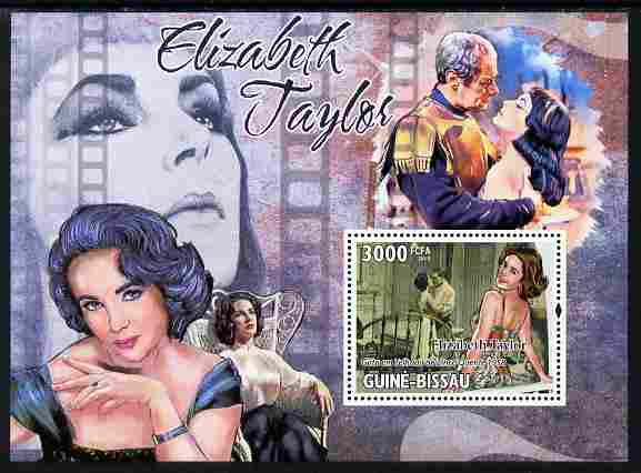 Guinea - Bissau 2010 Elizabeth Taylor perf s/sheet unmounted mint , stamps on personalities, stamps on women, stamps on movies, stamps on cinema, stamps on films, stamps on 