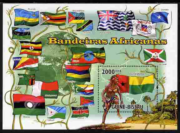 Guinea - Bissau 2010 African Flags #1 perf s/sheet unmounted mint , stamps on flags