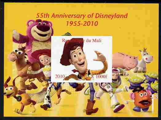 Mali 2010 55th Anniversary of Disneyland - Toy Story #2 imperf s/sheet unmounted mint. Note this item is privately produced and is offered purely on its thematic appeal, stamps on disney, stamps on toys, stamps on films, stamps on cinema, stamps on movies