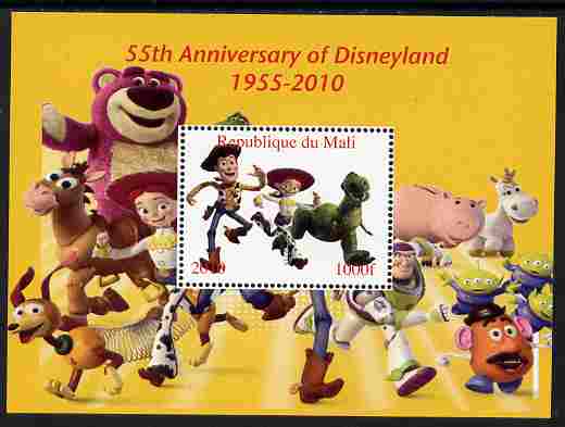 Mali 2010 55th Anniversary of Disneyland - Toy Story #6 perf s/sheet unmounted mint. Note this item is privately produced and is offered purely on its thematic appeal, stamps on disney, stamps on toys, stamps on films, stamps on cinema, stamps on movies