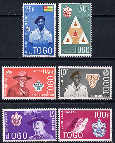 Togo 1961 Boy Scout Commem set of 6 SG 281-86*, stamps on scouts
