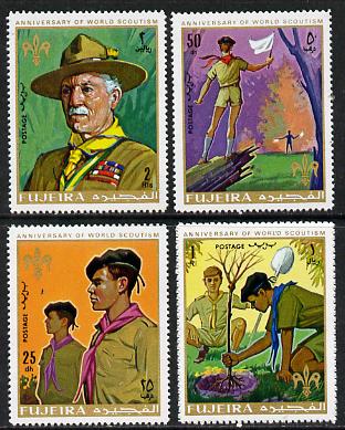 Fujeira 1970 Scouts set of 4 unmounted mint (Mi 513-16), stamps on , stamps on  stamps on scouts