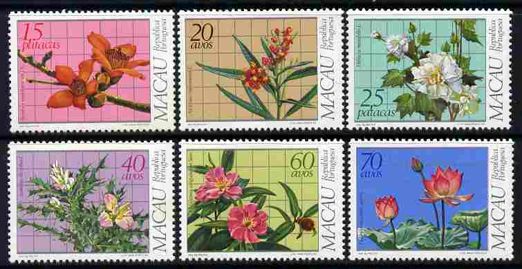 Macao 1983 Medicinal Plants perf set of 6 unmounted mint SG 578-83, stamps on flowers, stamps on medical, stamps on plants