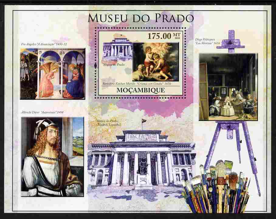 Mozambique 2010 The Prado Museum, Spain perf m/sheet unmounted mint, Yvert 303, stamps on arts.museums, stamps on durer, stamps on velazquez, stamps on murillo