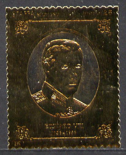 Staffa 1977 Monarchs \A38 Edward VIII embossed in 23k gold foil (Rosen #506) unmounted mint, stamps on royalty    history