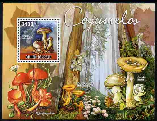 Guinea - Bissau 2010 Mushrooms perf s/sheet unmounted mint, Michel BL 885, stamps on fungi