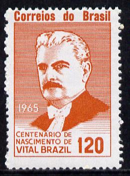 Brazil 1965 Birth Centenary of Vital Brazil (Scientist) SG 1114, stamps on science