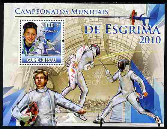 Guinea - Bissau 2010 Fencing perf s/sheet unmounted mint, Michel BL 881, stamps on sport, stamps on fencing