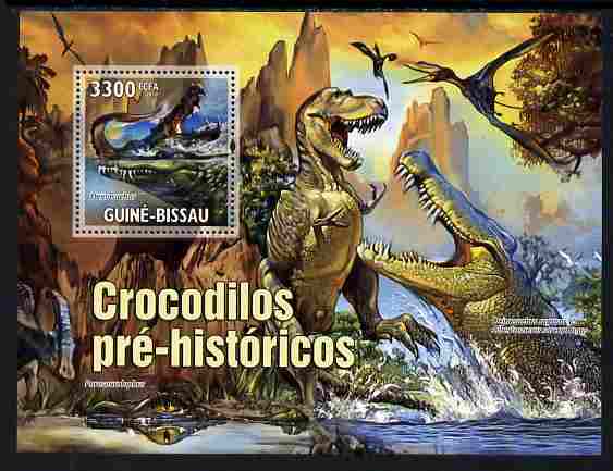 Guinea - Bissau 2010 Evolution of Crocodiles perf s/sheet unmounted mint, Michel BL 894, stamps on animals, stamps on reptiles, stamps on crocodiles, stamps on evolution, stamps on dinosaurs