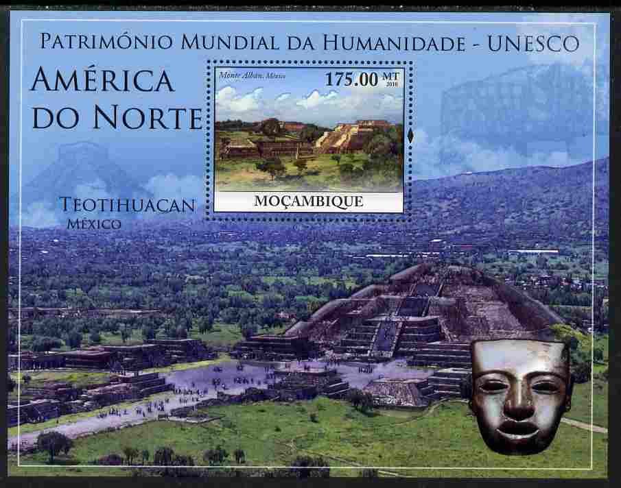 Mozambique 2010 UNESCO World Heritage Sites - North America #1 perf m/sheet unmounted mint, Yvert 296, stamps on tourism, stamps on unesco, stamps on heritage