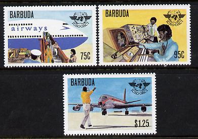 Barbuda 1979 Civil Aviation Anniversary set of 3 unmounted mint SG 461-3, stamps on , stamps on  stamps on aviation