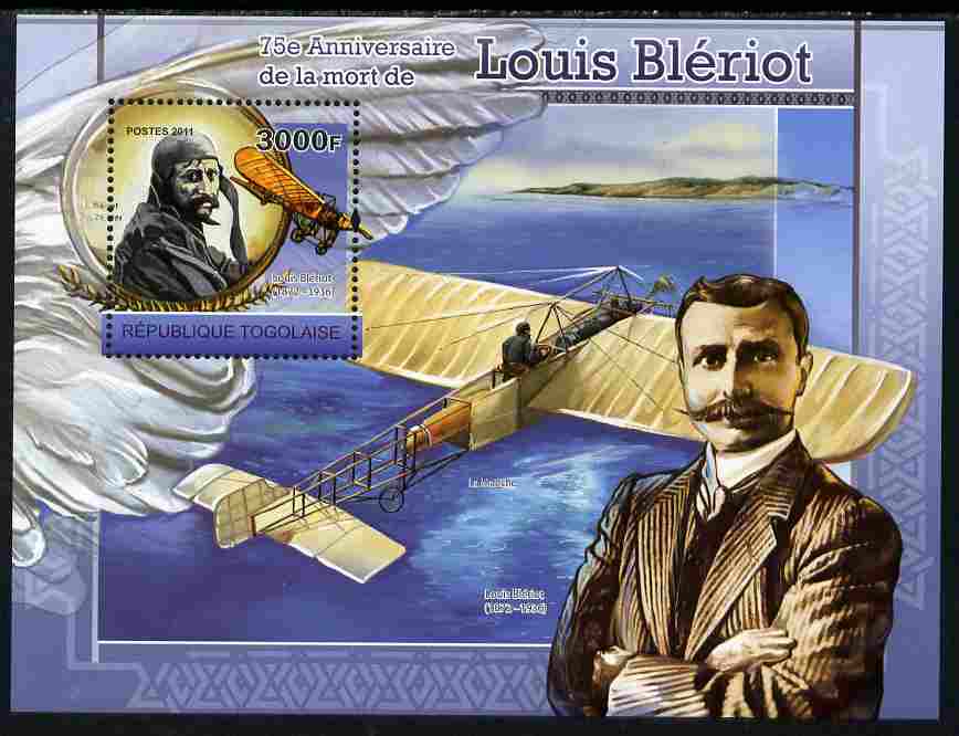 Togo 2011 75th Death Anniversary of  Louis Bleriot perf s/sheet unmounted mint, stamps on personalities, stamps on bleriot, stamps on aviation