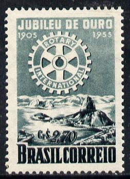 Brazil 1955 50th Anniversary of Rotary Int unmounted mint SG 922, stamps on rotary