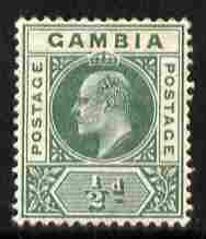 Gambia 1902-05 KE7 Crown CA 1/2d green mounted mint, SG 45, stamps on , stamps on  stamps on , stamps on  stamps on  ke7 , stamps on  stamps on 