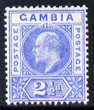 Gambia 1902-05 KE7 Crown CA 2.5d ultramarine mounted mint, SG 48, stamps on , stamps on  ke7 , stamps on 