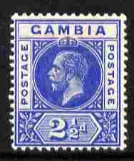Gambia 1912-22 KG5 MCA 2.5d blue mounted mint SG 90, stamps on , stamps on  kg5 , stamps on 