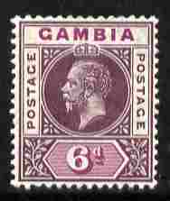 Gambia 1912-22 KG5 MCA 6d dull & bright purple mounted mint SG 94, stamps on , stamps on  kg5 , stamps on 