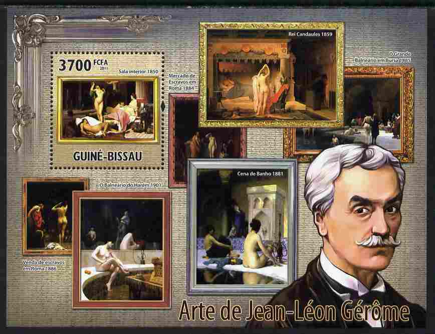 Guinea - Bissau 2011 Paintings of Jean-Leon Gerome perf s/sheet unmounted mint Michel BL 918, stamps on arts, stamps on nudes, stamps on gerome
