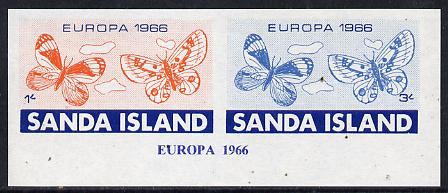 Sanda Island 1966 Europa imperf m/sheet (Butterflies) unmounted mint, stamps on europa       butterflies