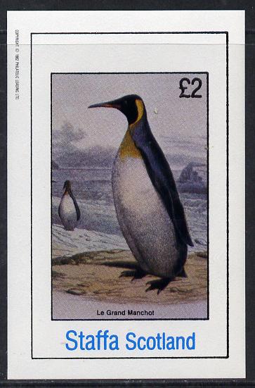 Staffa 1982 Birds #19 (Penguin) imperf deluxe sheet (Â£2 value) unmounted mint, stamps on , stamps on  stamps on birds  penguins         polar