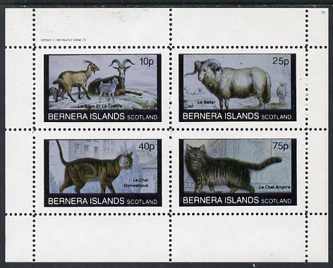 Bernera 1982 Animals (Goats, Ram & Cats) perf  set of 4 values (10p to 75p) unmounted mint, stamps on animals    cats