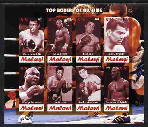 Malawi 2012 Top Boxers of All Time imperf sheetlet containing 8 values unmounted mint, stamps on , stamps on  stamps on personalities, stamps on  stamps on sport, stamps on  stamps on boxing