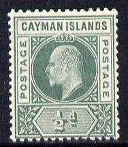 Cayman Islands 1901-03 KE7 Crown CA 1/2d green mounted mint SG 3, stamps on , stamps on  ke7 , stamps on 