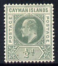 Cayman Islands 1905 KE7 MCA (Postage) 1/2d green mounted mint SG 8, stamps on , stamps on  ke7 , stamps on 