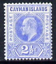 Cayman Islands 1905 KE7 MCA (Postage) 2.5d bright blue mounted mint SG 10, stamps on , stamps on  ke7 , stamps on 
